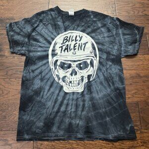 Billy Talent skull rider tie dye grey short sleeve graphic t-shirt